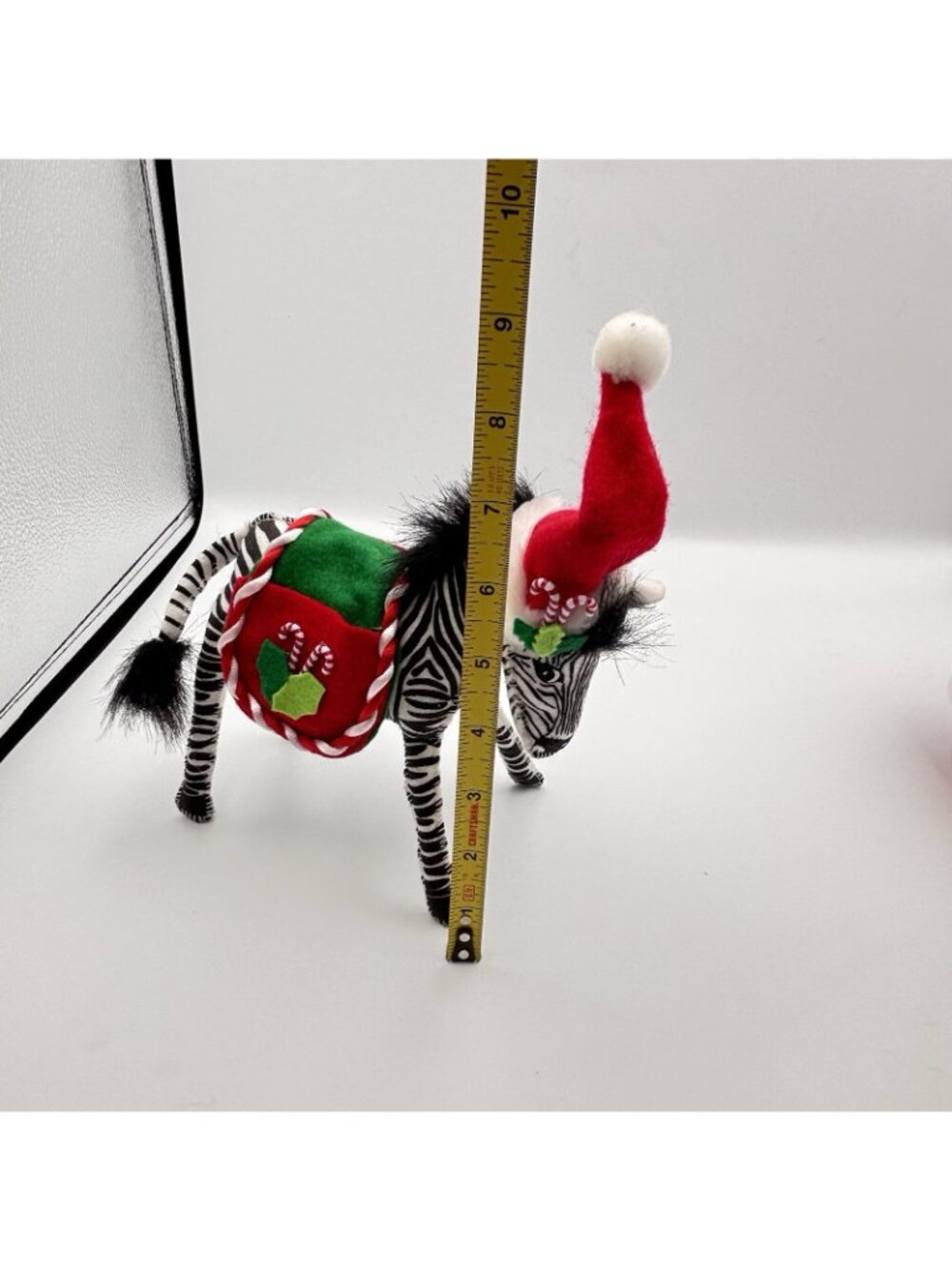 Annalee Dolls Christmas Zebra Candy Canes Santa Hat Plush Red Saddle Black 7” - Picture 11 of 12